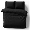 Alreya Copripiumino Matrimoniale in Raso 100% Cotone - 200 x 220 cm Nero - Solo Il Copripiumino con Cerniera