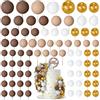 NACHLYNN 80 Pezzi Palline Cake Topper Decorazioni Topper Foam Ball Torta Decorazione per Feste di Compleanno Matrimoni Baby Shower(Serie Marrone Oro)