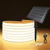 KISUFU Striscia LED COB solare da 24 V, IP65, impermeabile, 320 LED/m, con luce solare a LED da 7200 mAh, 8 modalità, pannello solare per giardino, patio, compleanno, matrimonio, decorazione esterna.