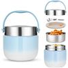 ACOMTUO Contenitore Termico per Alimenti 1200 ml,Thermos per Alimenti Porta Pappa,ciotola termica con coperchio con cucchiaio pieghevole,Adatto per la conservazione di farina,zuppa,pranzo,formaggio (Blu)