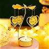 4EVERHOPE Regali per la Festa della Mamma: portacandele girevole, portacandela a carosello rotante, regalo di compleanno originale per donne, mamma, sorella, Natale, San Valentino (Heart)