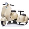 Piaggio Vespa con Sidecar Small Elettrica 6V per Bambini Crema