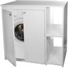 Coprilavatrice da Esterno in PVC 95x60x94 cm 2 Ante con Ripiani Laterali Laundry Bianco