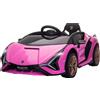 Macchina Elettrica per Bambini 12V con Licenza Lamborghini Sian FKP 37 Rosa
