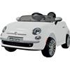 Macchina Elettrica per Bambini 12V con Licenza Fiat 500 Bianca