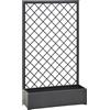 Fioriera da Giardino in Metallo con Traliccio 90x32xH150 cm Rama Antracite