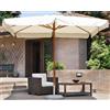 Ombrellone da Giardino 3x4 m Palo Ø48 mm in Legno Vorghini De Lux Ecrù