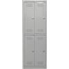 Armadio Spogliatoio 4 Ante 60x40x167 cm in Metallo Verniciato Grigio Chiaro
