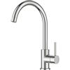 FORIOUS Rubinetto Lavello Cucina, Rubinetto Miscelatore, Acciaio Inossidabile Girevole a 360°, Rubinetto Cucina Monocomando Caldo e Freddo, Acciaio Inox, Altezza del Beccuccio 238 mm, Scanalata