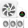 ecoCalm Ventilatore per radiatore con 5 magneti per radiatori in ghisa, 4 ventilatori magnetici con termostato intelligente, ventilatore per radiatori aumenta l'efficienza di riscaldamento e risparmia