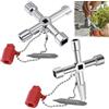 GUOSIYAO Chiave Quadrata Contatore Chiave Universale Multifunzionale Chiave A Croce | Universale Triangolare Chiave Multifunzione 4 Vie Per Elettrico Contatori Acqua Ed Elettricità Contatori 2Pcs