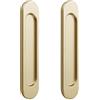 Cyberwork 2 Pezzi Porta Scorrevole Ovale Autoadesiva, Maniglie a Incasso, Maniglia Porta Scorrevole, in lega di Alluminio Opaco con Manico Senza Punzonatura,Porte Scorrevoli 148mm (Oro)