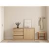 Dmora - Credenza Nathalie, Buffet da soggiorno, Madia da salotto, Dispensa da cucina, 119x50 h76 cm, Rovere