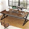 IBF Scrivania in legno industriale per computer per home office, grande scrivania per 2 persone, doppio monitor, lavoro, moderno, metallo, PC, studio, scrittura, tavolo rustico, marrone, 180 x 80 cm