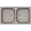 SCHOCK | Lavello Cucina Lithos N200 2 Vasche, Materiale Cristalite®, Grigio Tortora, 860x500mm
