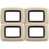 IXTRIMA 4 Pezzi, Placca compatibile Con Bticino Living, Placche Plastica Bombata 3/4/7 posti, per supporti blu - kit 4 pz