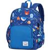 VASCHY Zainetto Asilo Bambini Tema Oceano Blu 7L, Zaino Impermeabile con Pettorina per Bimbo/Bimba 2-4 Anni
