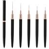 WLLHYF Set di 5 pennelli per unghie per nail art, per linee lunghe, dettagli sottili, 7 mm/9 mm/11 mm/15 mm/25 mm (nero)