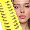 LZM Mezze Ciglia Finte 10 Paia Naturali Banda Sottile Trasparente Cat Eye Effetto 3D Half Lashes Riutilizzabile Occhio Di Gatto Fake Eyelashes (QX08)