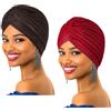 IYOU Berretto Copricapo Fascia per la testa Nastro per turbante Fascia per capelli Copricapo africano da chiesa per donne (confezione da 2)