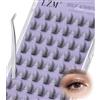 LZM Ciglia Finte Ciuffetti Autoadesive C Curl Pre-Incollate Ciuffetti Ciglia Finte Non Richiede Colla Kit Lash Extension Con Pinzette Pre Glued Cluster Lashes (TJ MIX)