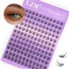LZM Ciglia Finte a Ciuffetti - Extension Ciglia Naturali con Fascia Trasparente, Extension Ciglia Morbidi e Leggeri, C Curl Lunghezze Miste 10-13mm per Fai Da Te a Casa