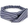 styleBREAKER Fascia capelli donna nodo motivo gessato,Blu scuro