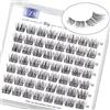 LZM Ciglia Finte Naturali C Curl DIY Extension Ciglia Finte Cat Eye Fatto a Mano Ciuffetti Ciglia Finte Morbido Cluster Fake Lashes (wishes-12mm)
