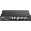 D-Link DGS-1100-18PV2 switch di rete Gestito L2 Gigabit Ethernet (10/100/1000) Supporto Power over (PoE) 1U Nero [DGS-1100-18PV2]