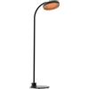 GARDWELL Stufa elettrica da 2000 W, IP65, resistente alle intemperie, Ø 44 cm, altezza 223 cm, elegante design nero e oro, base stabile