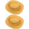 cyclingcolors 2x Tappo di Scarico Lavandino Bagno Silicone Universale Doccia Vasca Lavabo Lavello Colino, Giallo