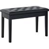 HomCom Sgabello Panchetta Panchina Sedia per Pianoforte con vano portaoggetti, Nero, Sgabelli Imbottiti 75x35x50 cm