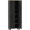HOMCOM Mobile Dispensa da Cucina in Legno con 5 Ripiani Regolabili e 4 Ante, 60x30x170.5 cm, Nero | Aosom Italy