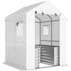 Outsunny Serra per pomodori serra in telo con orto rialzato porta avvolgibile finestra tetto inclinato 141 x 141 x 190 cm Bianco | Aosom Italy