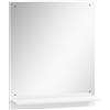 HOMCOM Specchio da bagno 50 x 60 cm Specchio da parete con ripiano, specchio per ingresso, corridoio, Bianco | Aosom Italy