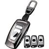TECART Custodia intelligente per chiave auto, adatta per BMW F20, F30, G20, F31, F34, F10, G30, F11, X3, F25, X4, I3, M3, M4, 1, 3, 5, in lega di zinco, portachiavi a 3/4 tasti