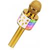 ShinePick - Microfono per karaoke senza fili, microfono Bluetooth portatile con luce LED da discoteca per bambini e adulti, compatibile con Android/iOS/PC/smartphone (giallo)