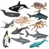 JOKFEICE Figure di Animali 12 PCS Realistico Plastica Marine Animali Figurine Set Comprende Balenottera Azzurra, Delfino ECC. di Apprendimento Giocattoli Educativi per I Bambini