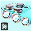 LucBuy Protezione per Obiettivo Della Fotocamera Compatibile con iPhone 12 Pro Max, Copertura per Fotocamera in Vetro Temperato Glitterato, Anelli Metallici Individuali