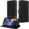 kwmobile Cover Compatibile con Samsung Galaxy Xcover 4 / 4S - Custodia Smartphone con Chiusura Magnetica - Protezione RFID Vetro Temperato e Porta Carte - nero