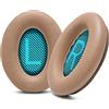 WC Wicked Cushions Cuscinetti auricolari di ricambio migliorati per cuffie Bose - Compatibili con QC15 / QC25 / QC35 e 35 ii / QC2 / AE2 / AE2i / AE2W / Soundlink - Pelle più morbida | Beige