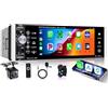Autoradio 1 Din con Type C Carica Bluetooth Vivavoce IOS/Android Mirror Link 7 Pollici Estensibile Touchscreen Autoradio con Bluetooth FM TF/USB/AUX/Tipo C Comando al Volante Telecamera Posteriore