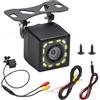 TNSLAND Set Telecamera per Auto 720P, Telecamera Auto Impermeabili IP68 con Grandangolo 170°, Telecamera Retromarcia con Visione Notturna Chiara e 12 LED per Camper, Camion, Pick-up e Rimorchi, Cavo da 6 m