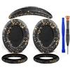 SOULWIT Cuscinetti Auricolari + Fascia+ Copriorecchie in silicone, Kit di ricambio per Bose Cuffie Over-Ear QuietComfort 15(QC15)/QuietComfort 2(QC 2)-Nero Dorato