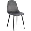 Bizzotto Sedia New Irelia Nero/vel.grigio Scuro di Bizzotto