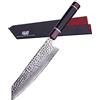 FINDKING Serie Eternity, coltello giapponese Kiritsuke con fodero, coltello da chef Gyuto multiuso, lama in acciaio Damasco, per carne, frutta, verdura, 9 pollici/22CM