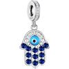 Friggem Charm Mano di Fatima, Charm Evil Eye in Argento Sterling 925, Adatto per Perline Charm bracciali europei Pandor, Regali per donne ragazze