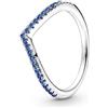 PANDORA Timeless Anello Wish blu brillante in argento Sterling con cristallo blu stellare, 50