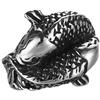 PAURO Anello Uomo in Acciaio Inox Cinese Fortunato Due Pesci Biker Vintage Carp Band Misura 19