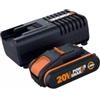 Worx Set caricabatteria e batteria worx wa3601 20v 2.0ah 20v